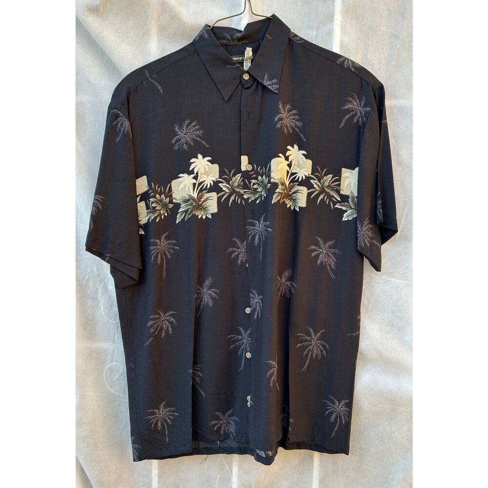 Vintage Pierre Cardin Tropical Palm Tree Rayon Shirt - Size M